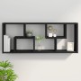 Estante de pared madera contrachapada negro 36x16x90 cm