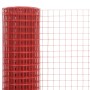 Alambrada de gallinero acero revestimiento PVC rojo 25x0,5 m