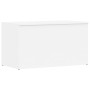 Baúl de almacenamiento madera contrachapada blanco 84x42x46 cm