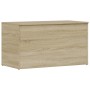 Baúl de almacenaje madera contrachapada color roble 84x42x46cm