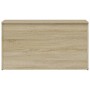 Baúl de almacenaje madera contrachapada color roble 84x42x46cm