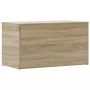 Baúl de almacenaje madera contrachapada color roble 84x42x46cm