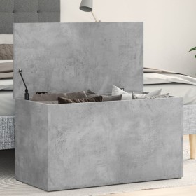 Baúl almacenaje madera contrachapada gris hormigón 84x42x46 cm Baúl almacenaje madera contrachapada gris hormigón 84x42x46 cm
