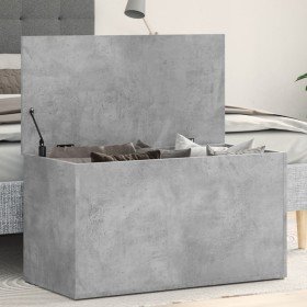 Baúl almacenaje madera contrachapada gris hormigón 84x42x46 cm Baúl almacenaje madera contrachapada gris hormigón 84x42x46 cm