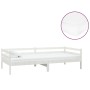 Sofá cama con colchón madera de pino maciza blanco 90x200 cm