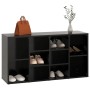 Banco zapatero de madera contrachapada negro 103x30x55 cm