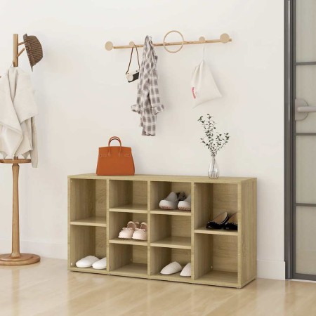 Banco zapatero contrachapada color roble 103x30x55 cm