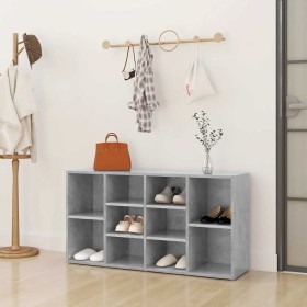 Banco zapatero madera contrachapada gris hormigón 103x30x55cm Banco zapatero madera contrachapada gris hormigón 103x30x55cm