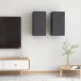 Muebles para TV 2 uds madera contrachapada gris 30,5x30x60 cm