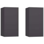Muebles para TV 2 uds madera contrachapada gris 30,5x30x60 cm