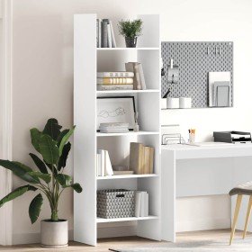 Estantería librería madera contrachapada blanco 60x35x180 cm