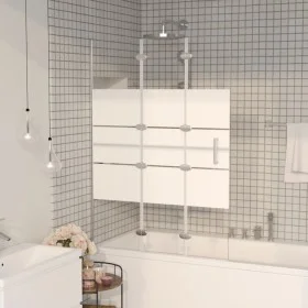 Folding shower screen ESG white 100x140 cm by vidaXL, shower doors - Ref: Foro24-150738, Price: 148,09 €, Discount: %