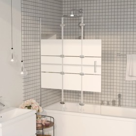 Mampara de ducha plegable ESG blanco 100x140 cm