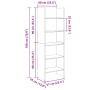 Estantería librería madera contrachapada blanco 60x35x180 cm