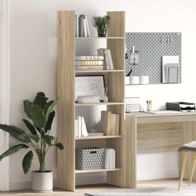 Estantería madera contrachapada color roble Sonoma 60x35x180 cm
