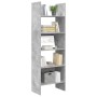 Estantería de madera contrachapada gris hormigón 60x35x180 cm