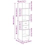 Estantería librería madera contrachapada blanco 40x35x180 cm