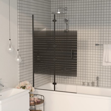 Folding shower screen ESG black 80x140 cm by vidaXL, shower doors - Ref: Foro24-150740, Price: 123,60 €, Discount: %