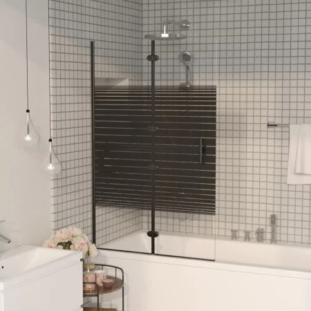 Folding shower screen ESG black 80x140 cm by vidaXL, shower doors - Ref: Foro24-150740, Price: 121,68 €, Discount: %