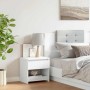 Mesita de noche de madera contrachapada blanco 40x30x39 cm