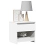 Mesita de noche de madera contrachapada blanco 40x30x39 cm