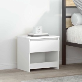 Mesitas de noche 2 uds madera contrachapada blanco 40x30x39 cm Mesitas de noche 2 uds madera contrachapada blanco 40x30x39 cm