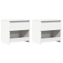 Mesitas de noche 2 uds madera contrachapada blanco 40x30x39 cm