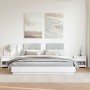 Mesitas de noche 2 uds madera contrachapada blanco 40x30x39 cm