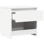 Mesitas de noche 2 uds madera contrachapada blanco 40x30x39 cm