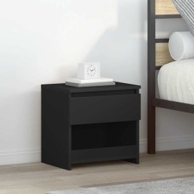 Mesita de noche de madera contrachapada negro 40x30x39 cm Mesita de noche de madera contrachapada negro 40x30x39 cm