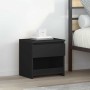 Mesita de noche de madera contrachapada negro 40x30x39 cm