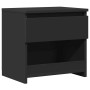 Mesita de noche de madera contrachapada negro 40x30x39 cm