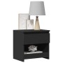 Mesita de noche de madera contrachapada negro 40x30x39 cm