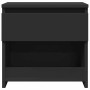 Mesita de noche de madera contrachapada negro 40x30x39 cm