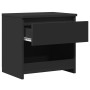 Mesita de noche de madera contrachapada negro 40x30x39 cm