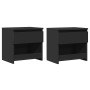 Mesitas de noche 2 uds madera contrachapada negro 40x30x39 cm