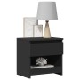 Mesitas de noche 2 uds madera contrachapada negro 40x30x39 cm