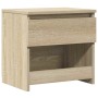 Mesita de noche madera contrachapada color roble 40x30x39cm