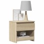 Mesita de noche madera contrachapada color roble 40x30x39cm