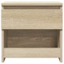 Mesita de noche madera contrachapada color roble 40x30x39cm