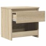 Mesita de noche madera contrachapada color roble 40x30x39cm