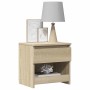Mesitas de noche 2 uds madera contrachapada roble 40x30x39 cm
