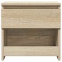 Mesitas de noche 2 uds madera contrachapada roble 40x30x39 cm