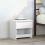 Mesita de noche madera contrachapada blanco brillo 40x30x39 cm