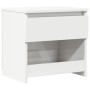Mesita de noche madera contrachapada blanco brillo 40x30x39 cm