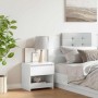 Mesita de noche madera contrachapada blanco brillo 40x30x39 cm