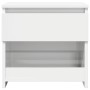 Mesita de noche madera contrachapada blanco brillo 40x30x39 cm