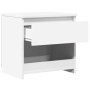 Mesita de noche madera contrachapada blanco brillo 40x30x39 cm
