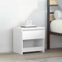 Mesitas de noche 2 uds contrachapada blanco brillo 40x30x30 cm