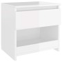 Mesitas de noche 2 uds contrachapada blanco brillo 40x30x30 cm